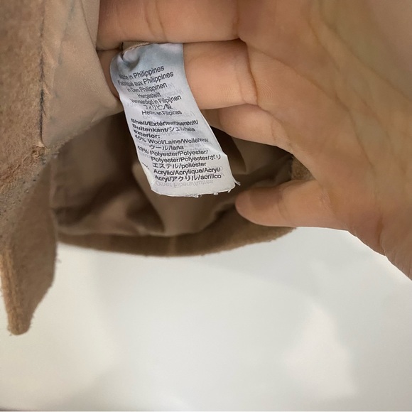 J CREW MERCANTILE Womens 8 Tan Wool Blend Fur Lined Hooded Zip Up Winter Jacket - Picture 5 of 7